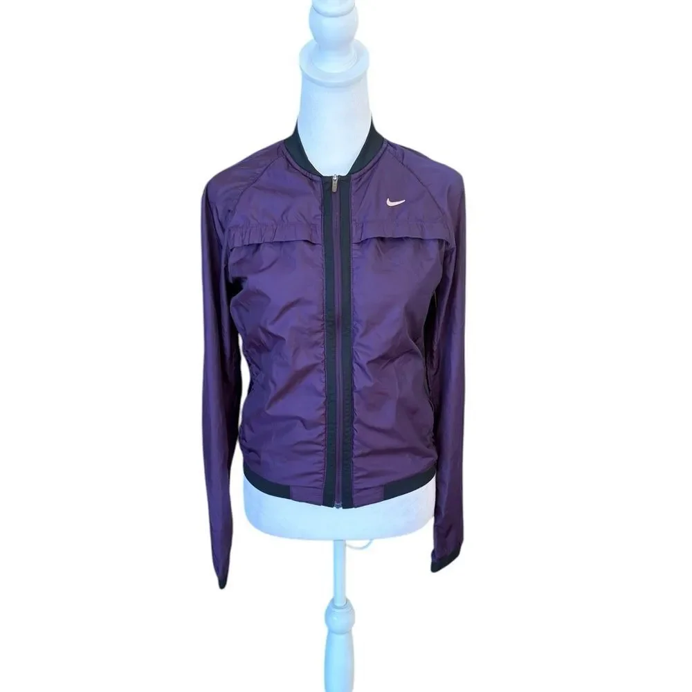 Nike Sphere Dri Fit Running Bomber Jacket Womens Size Small Purple